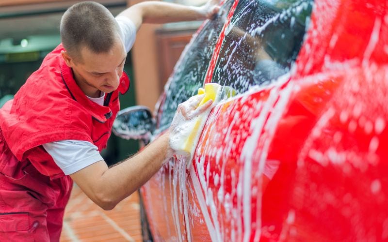 wash paint protected car